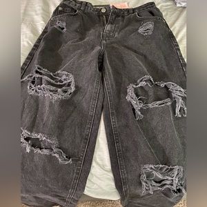 Black Ripped Mom Jeans from PRETTYLITTLETHING